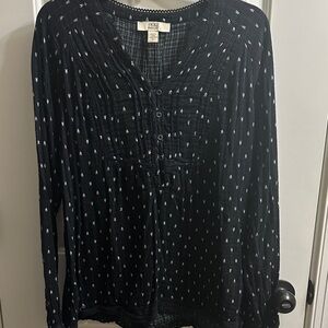 Vintage America Black and White Flannel Blouse